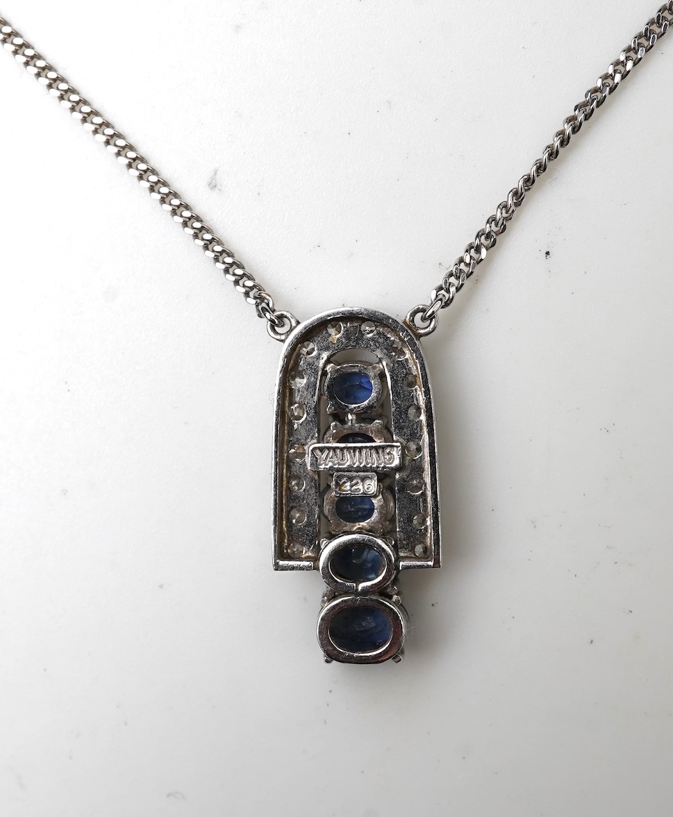 A sapphire and diamond demi-parure